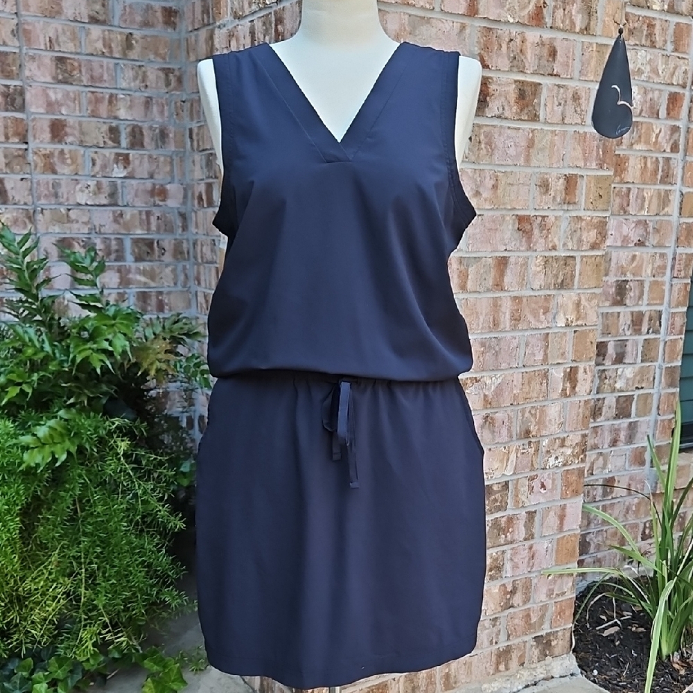 Toad & Co Black Sleeveless V-Neck Travel Dress sz.M